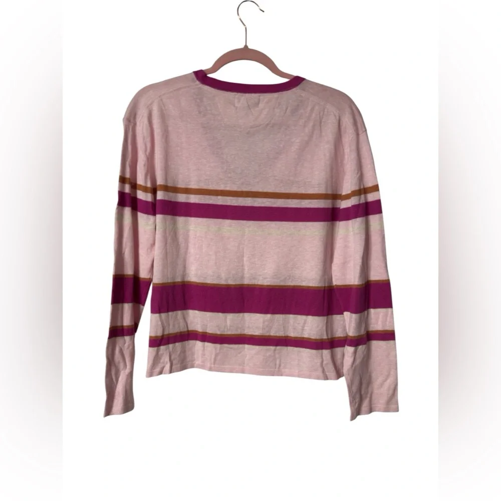 NWT‎ MONROW Striped Long Sleeve Sweater Sz L. (TXA947) - Picture 2 of 6